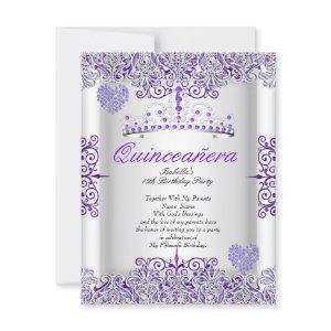 Pretty Purple Quinceanera Party Tiara Hearts