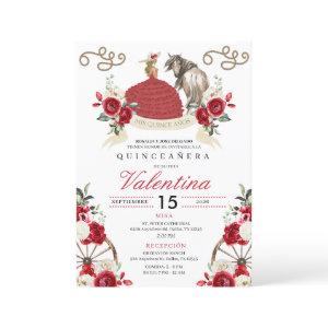 Pretty Red Roses Cowgirl Western Quinceañera
