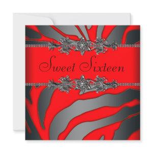 Pretty Red Zebra Sweet Sixteen Birthday Party