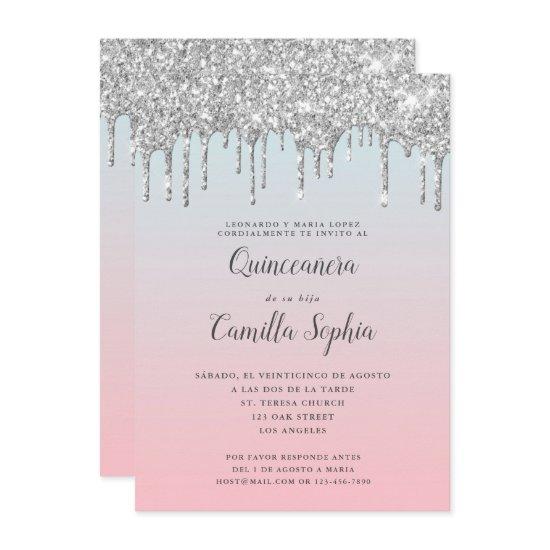 Pretty Silve Glitter Gradient Quinceañera Birthday