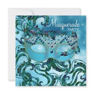 Pretty Teal Blue Masquerade Party