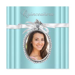 Pretty Teal Blue Photo Quinceanera