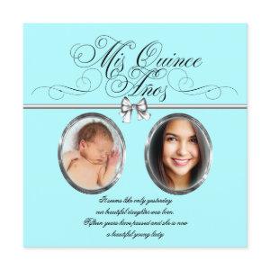 Pretty Teal Blue Photo Quinceanera