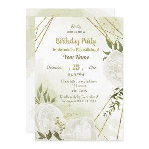 pretty white flowers greenery birthday party