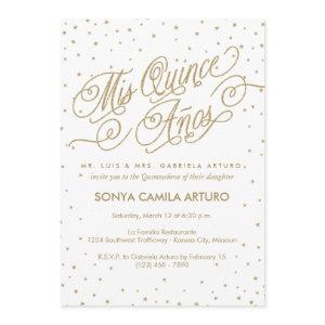 Pretty White & Gold Stars Quinceañera Party