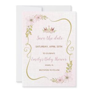 Princess baby shower save the date