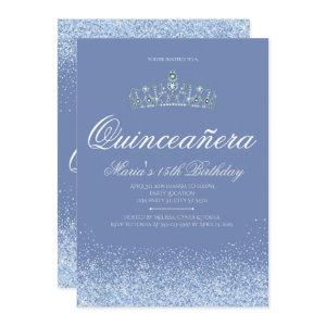 Princess Blue  Glitter Quinceanera