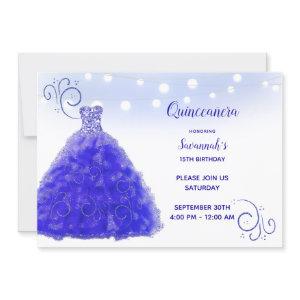 Princess Blue Gown String Lights Quinceanera