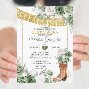 Princess Boot Sage Green Quinceañera