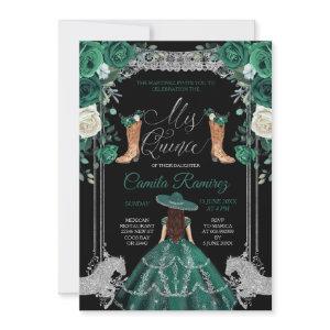 Princess Emerald Green & Silver Girl Sweet 15th