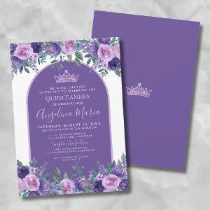 Princess Floral Purple Birthday Quinceanera