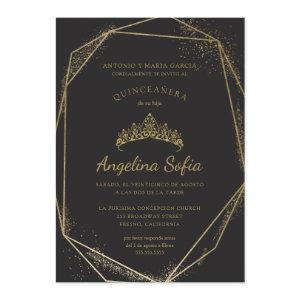 Princess Gold Glitter Tiara Quinceanera