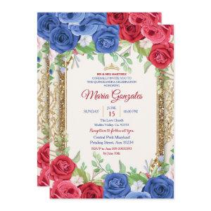 Princess Navy and Burgundy Quinceanera