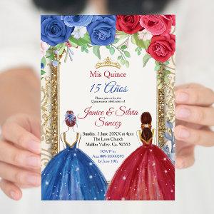 Princess Navy and Burgundy Quinceanera