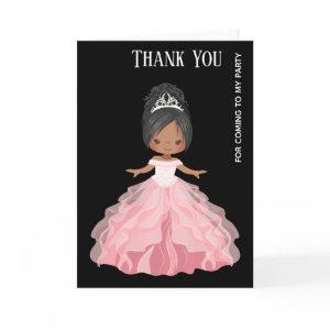 Princess party Gown Dresses Thank You Card