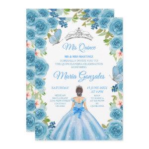 Princess Pastel Blue Roses & Butterfly Mis Quince