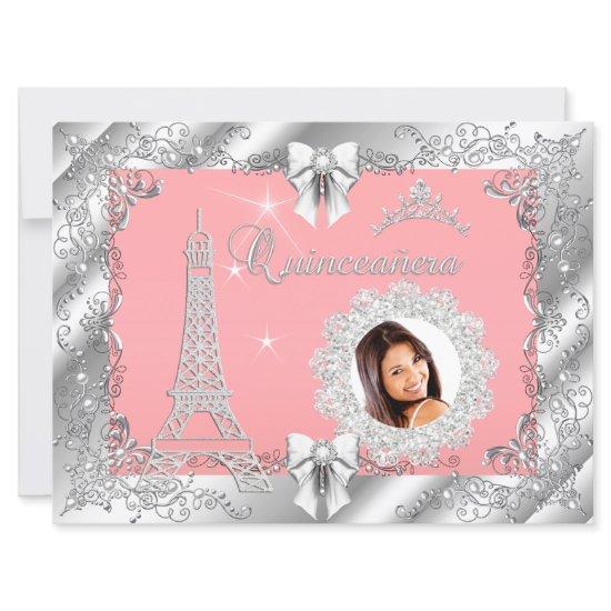 Princess Pink PEACH Quinceanera Silver Photo BIG