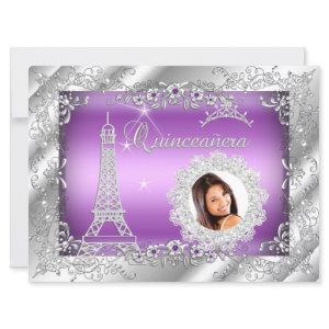 Princess Purple Quinceanera Silver Photo BIG