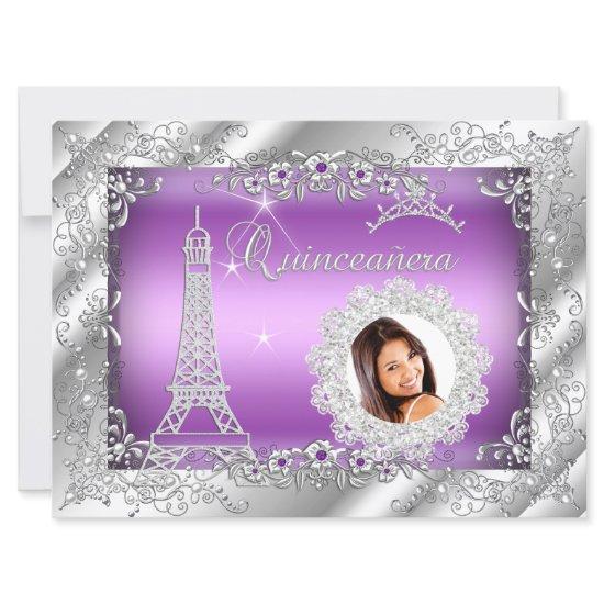 Princess Purple Quinceanera Silver Photo BIG