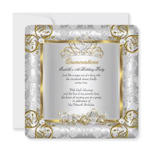 Princess Quinceanera 15th Birthday Gold Silver