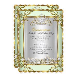 Princess Quinceanera 15th Birthday Mint Green