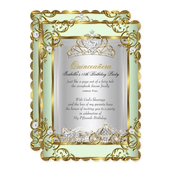 Princess Quinceanera 15th Birthday Mint Green