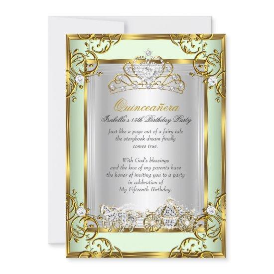 Princess Quinceanera 15th Birthday Mint Green