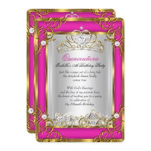 Princess Quinceanera 15th Birthday Pink Gold