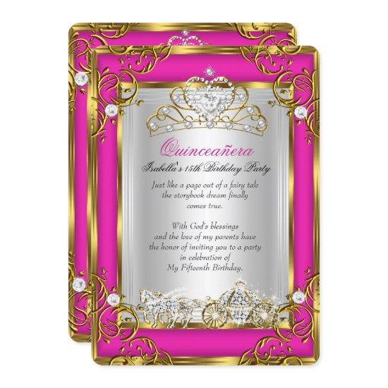 Princess Quinceanera 15th Birthday Pink Gold