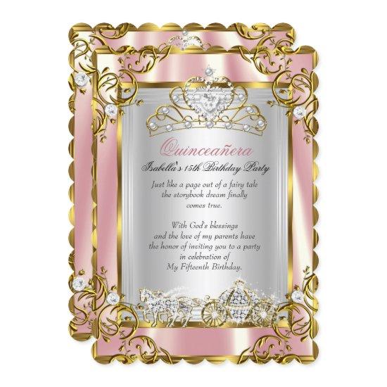 Princess Quinceanera 15th Birthday Pink Peach 2