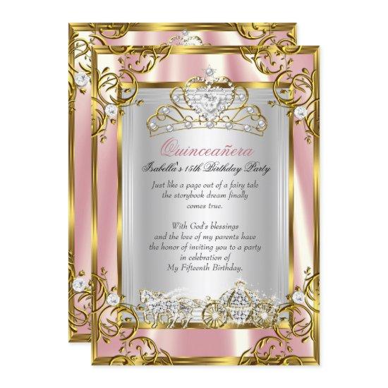 Princess Quinceanera 15th Birthday Pink Peach 2
