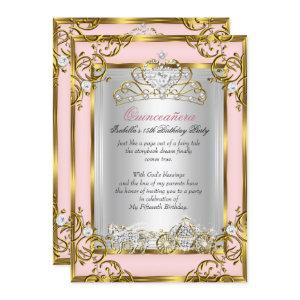 Princess Quinceanera 15th Birthday Pink Peach