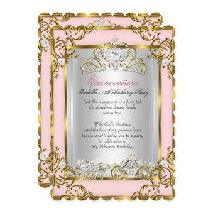 Princess Quinceanera 15th Birthday Pink Peach
