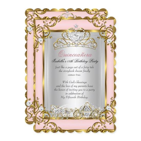 Princess Quinceanera 15th Birthday Pink Peach