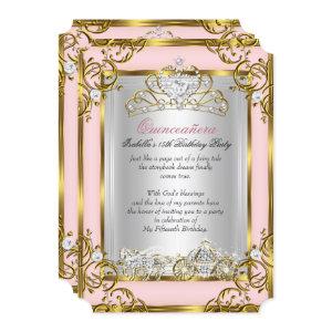 Princess Quinceanera 15th Birthday Pink Peach