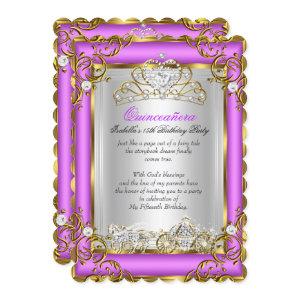 Princess Quinceanera 15th Birthday Purple Pink