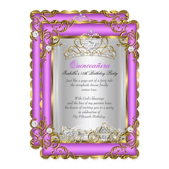 Princess Quinceanera 15th Birthday Purple Pink