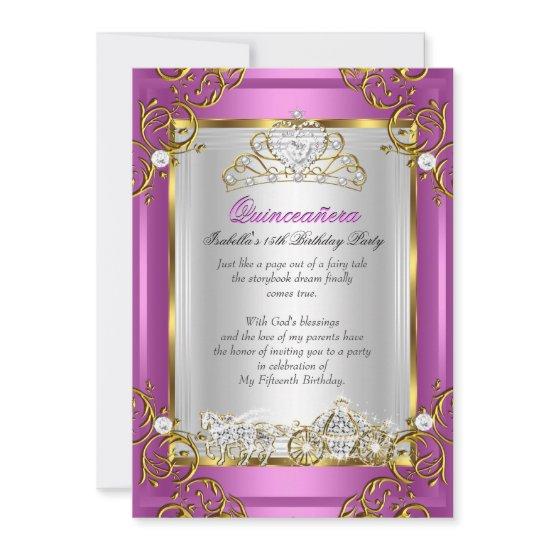 Princess Quinceanera 15th Birthday Royal Pink