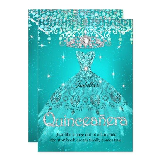 Princess Quinceanera 15th Birthday Teal Aqua Tiara