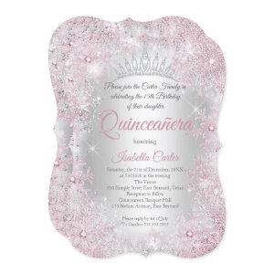 Princess Quinceanera 15th Blush Pink Silver Party