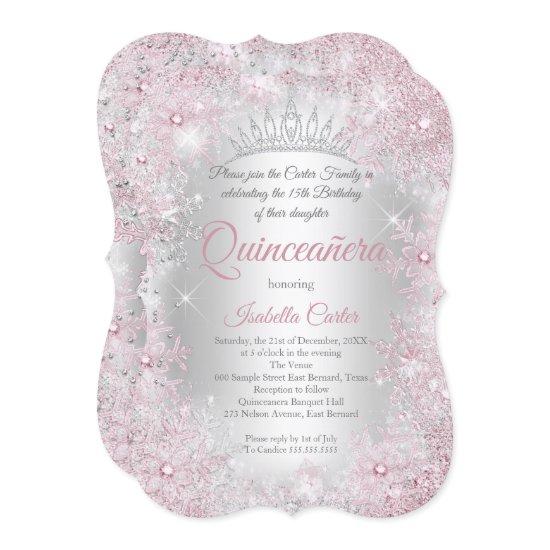 Princess Quinceanera 15th Blush Pink Silver Party