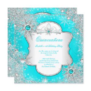 Princess Quinceanera Aqua Teal Winter Wonderland