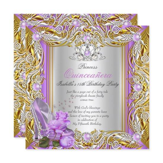 Princess Quinceanera Birthday Purple Rose Gold 2