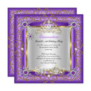 Princess Quinceanera Elite Birthday Gold Purple