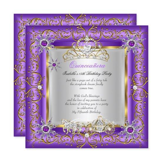 Princess Quinceanera Elite Birthday Gold Purple