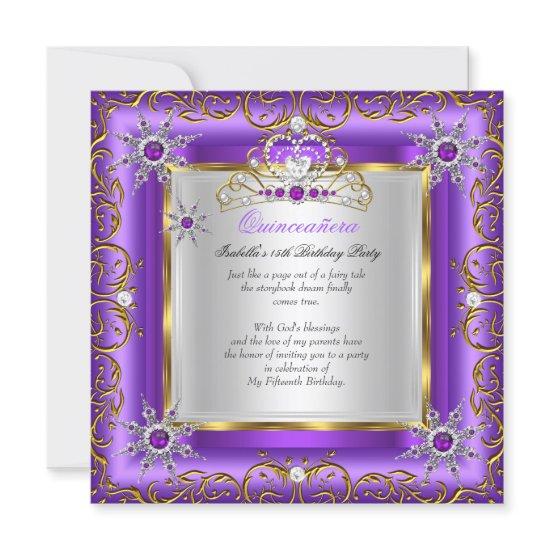 Princess Quinceanera Elite Gold Silver Purple