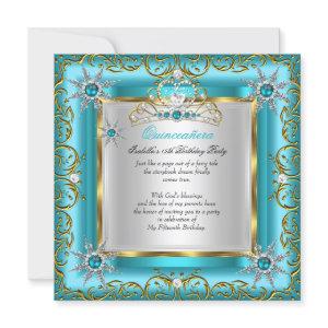 Princess Quinceanera Elite Gold Silver Teal Blue