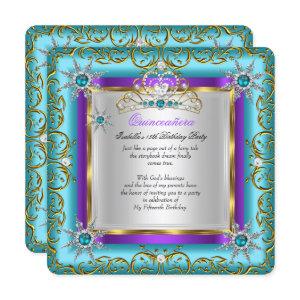 Princess Quinceanera Elite Gold Silver Teal Purple