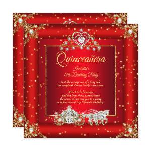 Princess Quinceanera Elite Regal Red Gold Sparkle