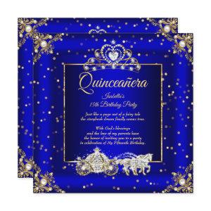 Princess Quinceanera Elite Royal Blue Gold Sparkle